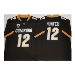 Hommes collège Colorado Buffaloes maillot blanc noir 12 Travis Hunter football américain porter université taille adulte maillots cousus ordre de mélange