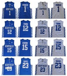 Men College Devin Booker Jersey 1 Basketball Kentucky Wildcats Karl Anthony Towns 12 John Wall 11 Anthony 23 DeMarcus Cousins 158425725