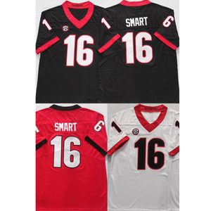 Hommes college Georgia maillots blanc rouge noir 16 Ckirby Smart taille adulte vêtements de football américain cousu jersey ordre de mélange