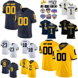 Hombres Universidad Michigan Wolverines Fútbol 14 Roman Wilson Jerseys Universidad 9 JJ McCarthy 2 Blake Corum 23 Michael Barrett 18 Colston Loveland 25 Junior Colson Team