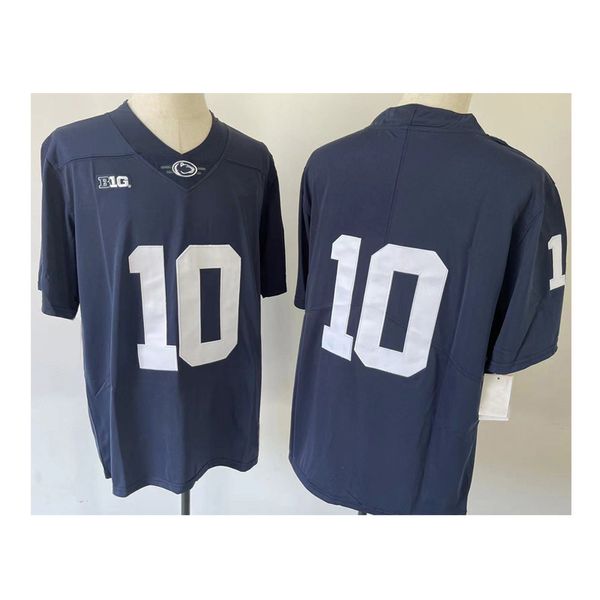 Hombres universitarios Penn State camiseta blanca azul ncaa Nicholas Singleton 10 ropa de fútbol americano universidad tamaño adulto camisetas cosidas