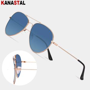 Mannen Concave Sunglasse Anti Stralen UV400 Zonnebril Metalen Brillen Frame Pilot Bril Reizen Rijden Zonnebrandcrème Brillen 240226