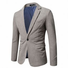 Mannen Corduroy Blazer Nieuwe 2022 Herfst Fi Hoge Kwaliteit Klassieke Busines Jas Slim Fit Mannen Pak Blazers Plus Size M-4XL 22kv #