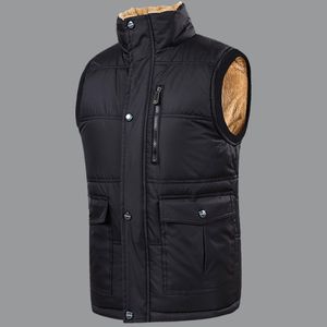 Hommes gilets hommes coton vers le bas gilet hiver thermique hommes sans manches veste vêtements d'extérieur père gilet avec velours