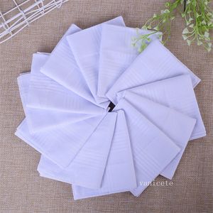 Cotton -zakdoek van mannen, universele witte zakdoeken voor bruiloften / begrafenissen in Europa en Amerika, doe -het -zelf schilderen sjaal, puur witte vierkant handdoekjec1109