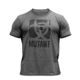 Heren katoenen T-shirt Oneck korte mouw afdrukken sport sneldrogend slim fit shirt bodybuilding fitness hardloopkleding 220614