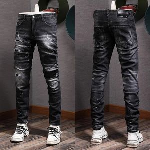 Heren Cowboybroek US Euro Accent Damaged Jeans Skater Fit Rip Denim