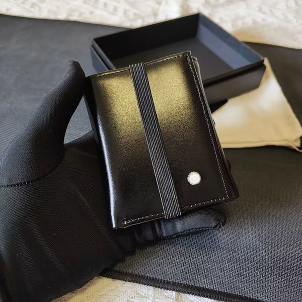 Men de crédit portefeuille Fashion Luxury Carte Holder Designer de style allemand Purse à bandoulière Cordon de cordon mince Portfolio est livré avec une boîte