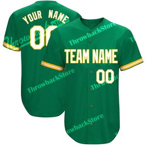 Maillots de baseball personnalisés N'importe quel numéro de nom Pas cher Broderie Maillot vert Produits de haute qualité Livraison gratuite directement