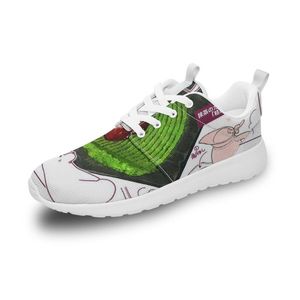 Zapatos de diseñador personalizados para hombre, zapatillas de deporte para mujer, calzado pintado, zapatillas deportivas de moda verde, imágenes personalizadas disponibles