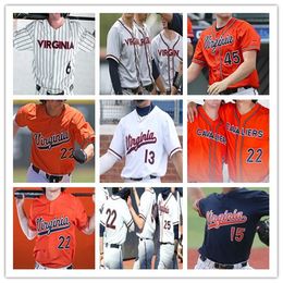 Maillot de baseball Ncaa Virginia College Anthony Stephan Brian Edgington Jack O'Connor Nick Parker Kyle Teel Griff O'Ferrall Ethan O'Donnell Ethan Anderson Jake Gelof