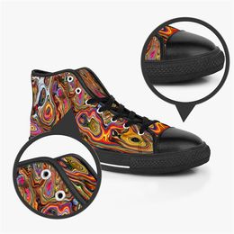 Zapatos personalizados para hombre, zapatillas de lona de diseñador para mujer, zapatillas de deporte coloridas pintadas a mano, zapatillas de deporte medias 714