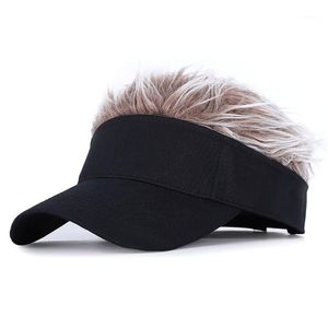 Mannen Fietsen Hat Fake Fair Hair Outdoor Sports Camping Wandelen Zonneklep Verstelbare Baseball Golf Cap Caps Masks