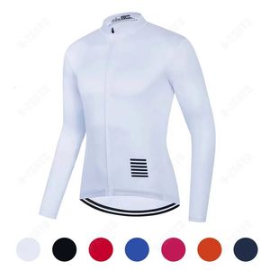 Hommes maillots de cyclisme blanc manches longues automne vêtements de cyclisme vtt Pro équipe vélo chemises vêtements de vélo Mallot Ciclismo Hombre 240102