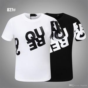 MEN D2 casual Mens Designer hip-hop Polo shirt T-shirts Lettre Imprimer manches courtes col blanc été Polos Tops Tee M-xxxl noir 24