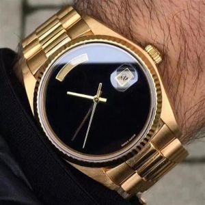 Hombres Daydate Automático 18k Oro Cristal de Zafiro Inoxidable Automático Relojes para hombre Deportes Reloj de pulsera masculino 295v