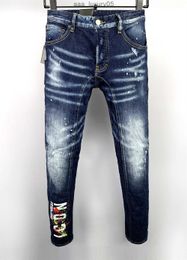 Hombres Denim Cool Guy Diseñador Jeans largos Pantalones bordados Agujeros Pantalón 2 Italia Tamaño 44-54 # A601 dsquare d2 dsqs dsq2s OBSP
