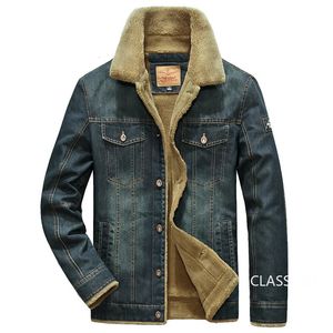 Men Denim Jackets Winterlagen Fleece Warm jeans jassen hoogwaardige mannelijke casual blauwe denim jassen mode jeans jassen 5xl 240327