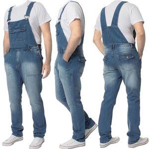 Salopette en Denim pour hommes, coupe cintrée, taille haute, combinaison en Jean, Streetwear, vêtements pour hommes, Jeans droits décontractés, combinaisons barboteuses Pocket274c