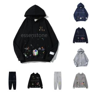 Mannen Depts Hoody Heren Dames Ontwerpers Hoodies Mode DEPTs broek galerij hoodies losse tops kleding Graffiti inkt spatten hoodie set