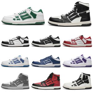 Men Designer Athletic Shoes Skelet Bones Runner Vrouwen Zwart Witblauw Sportschoenen Skel Top Laag echt leren veter trainer Basketbal Casual schoenen S26