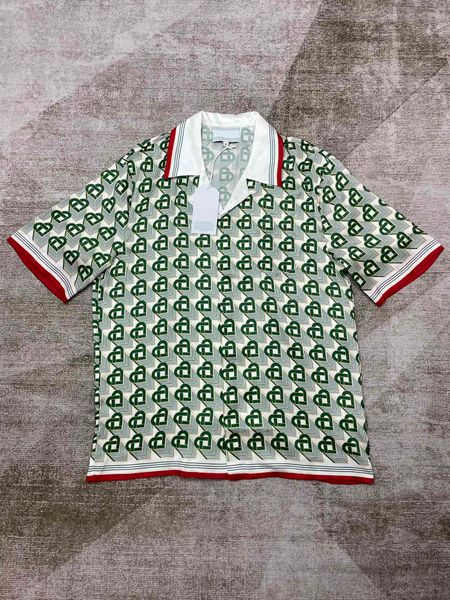 Blusas de diseñador para hombres Camisas casuales 100% de seda Carta con estampado de tigre Camisa de bolos Slik Camisas de vestir de talla grande para hombre Camiseta de manga corta de verano Camisetas