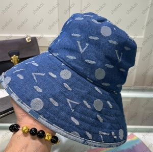 Cowboy Bucket Hat Casual Luxe Unisexe Designers Casquettes Femmes Hommes Designer Chapeaux Cool Casquette Denim Imprimer Casquette Ajustée Hommes Bonnet Large Brim Chapeaux