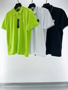 Hombres Diseñador de negocios POLO Color sólido Camisas de polo para hombre Camiseta de solapa de verano A.M letra bordada Para hombre Deportes casuales Manga corta Tops masculinos