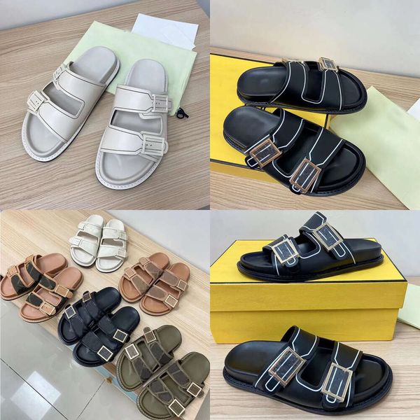 Hommes concepteurs toile sandales en cuir inférieur de plage de plage en caoutchouc double sangle couple couple de boucle plate gantards mule chaussures sômes tongs avec boîte n ° 394 qualité d'origine