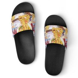 Men Designer aangepaste schoenen Casual slippers Hand geschilderd mode wit open teen flip flops strand zomerglaasjes