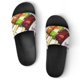 Men Designer aangepaste schoenen Casual slippers Hand geschilderd mode wit zwart open teen flip flops strand zomer dia's dia's