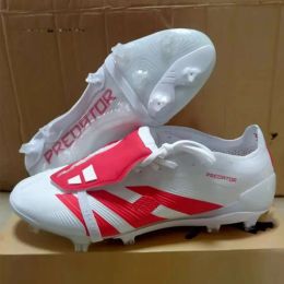 Men Designer Football Boot Gift Bag Boots Accuracy+ Elite Tongue FG BOOTS Metal Spikes Football Cleats LACELESS Soft Leather Pink Soccer Eur36-46 Size