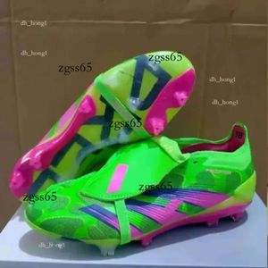 Men Designer Football Boot Gift Bag Boots Nauwkeurigheid+ Elite Tongue FG Boots Metal Spikes voetbal Cleats Laceless Soft Leather Pink Soccer EUR36-46 Maat 804