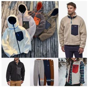 Men Designer Jacket Hooded Sweatshirts Fleece Classic Retro Zipper Dikke Warm Down Modellen Lamb Cashmere Stand Kraagpaar Winter losse informele jas