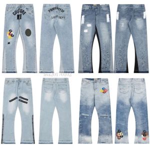 Men Designer Jean GalleryDept Jeans Clothing Pants Dames Zitlijsten Gespikkeld paar Losse veelzijdige rechte casual High Street Stack Pant Man Jeans