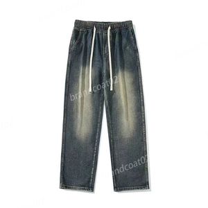 Men Designer Jeans Meng Jia Spring en Summer Trend Trend broek Modieuze hoogwaardige kwaliteit Straight Design Retro Street Casual Sports Pants gewassen jeans M-3XL