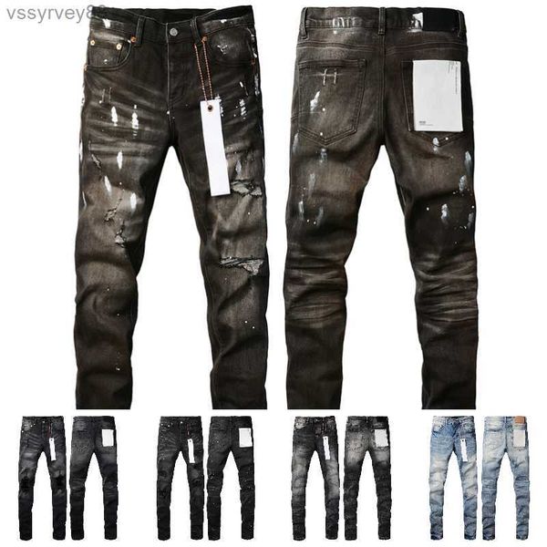 Designer d'hommes jeans en violet marque street mode jean jean déchiré vintage denim pantalon masque trou d'été gris avec tag pour hommes femmes jeunes en vente yu cicb