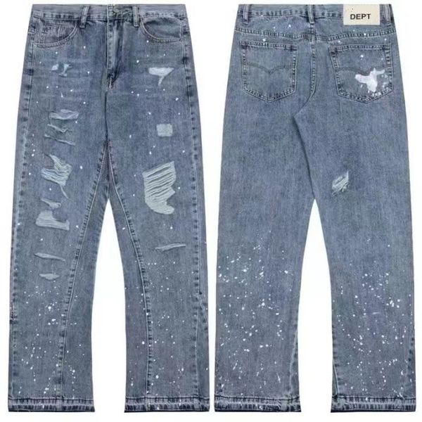 Hommes Designer Jeans Femmes Jeans Pantalons rétro pour et hommes High Street Jeans Splashed Ink Graffiti Montage Street Wear Pantalons Jeans unisexes Taille S-XL Vendre comme des petits pains chauds