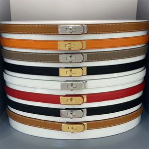Cinturón de cuero de diseñador para hombre, cinturones de lujo para mujer, mini candado chapado en oro, varios colores, cintura habitual, exquisito, moderno, alrededor de 18 mm de ancho