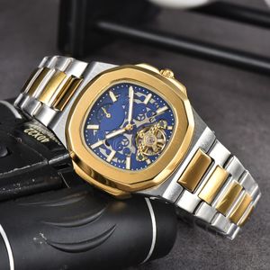 Designer Mentières Luxury Montres mécaniques Hollow Tourbillon Geneve Watch Automatic Moon Phase Lunar 3 Hands Steel Bandwatch