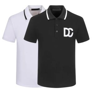 Hommes designer polo affaires décontracté polo boutons géométrique hommes t-shirt à manches courtes coton monogrammé chemise t-shirt