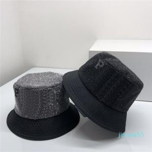 Mannen ontwerper glanzende diamant emmers hoed voor vrouwen visser hoed strass corner cap p letter 2308221bf 268H