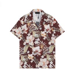 Camisas de diseñador para hombre, camisas informales de manga corta de verano, Polos holgados de moda, camisetas transpirables de estilo playero, ropa #37