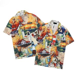 Men Designer Shirts Summer Shoort Sleeve Casual Shirts Fashion Loose Polos Beach Style Ademend T -shirts T -shirts kleding#50