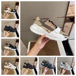 Men Designer schoenen Vintage Check Sneakers Men Women Hool Loop Platform Sneaker Suede Leather Trainers Black White Mesh Runner Shoes Box