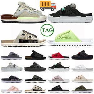 Men Designer glides Asuna slip-on offline voor dames sandalen zwart wit foton stof luxe luze slipper mode schuifregelaars buiten sandaal casual rubberen stof glijbaan