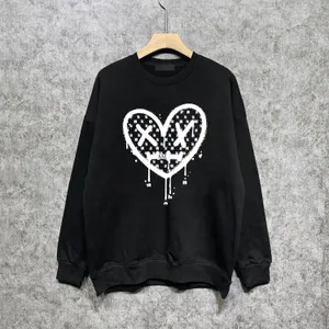 Heren designer sweatshirts met ronde hals trui mode heren casual trui met lange mouwen hartvormige print rapper hiphop straat mannelijke kleding sport rennen