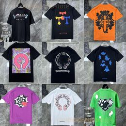 Men Designer T Shirt Hart Shirt 2024 NIEUW CHROMIS SHIRT HIP HOP 100 KATTE OVERSENDE TRICHT VOOR DRAME HART T-shirt Vintage gewassen Black T-shirt Harajuku T-stuk kwaliteit