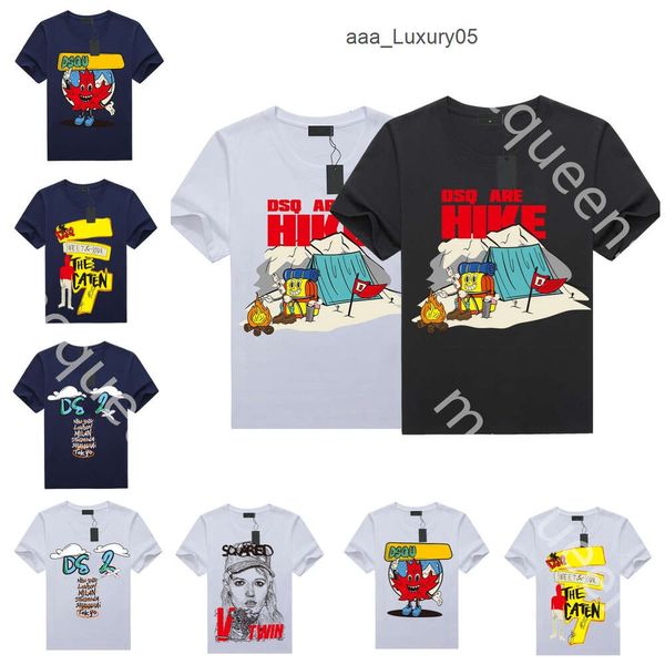 DSQUARED2 D2 DSQ2 Вы Men Designer T Shirt Maple Leaf Portrait Letters Aircraft TEE TEE WOLE WOMEN THEND Summer Tecor