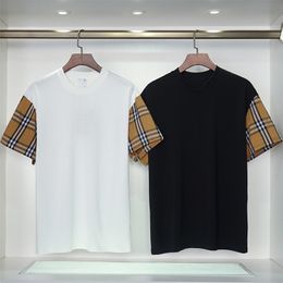 Men Designer Shirts Mens T -shirt Women Mode Kleding Mouw Patchwork Plaid katoenen shirt Kleding